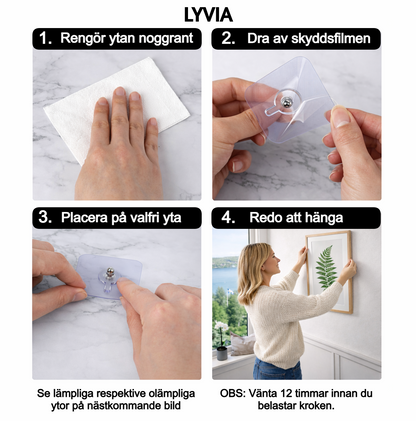 Lyvia Självhäftande Väggkrok – Montera utan verktyg på några sekunder